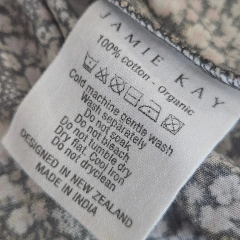 Jamie‎ Kay Girls Organic Cotton Floral Ruffle Dress Ditsy Print Grey Pink 2Y
